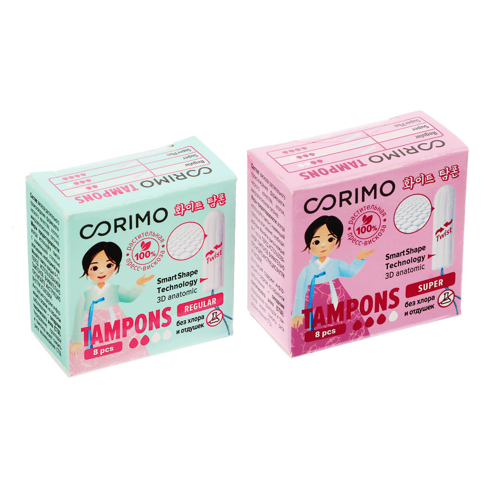 Тампоны женские гигиенические Corimo Super M/Regular S, 8шт - #1