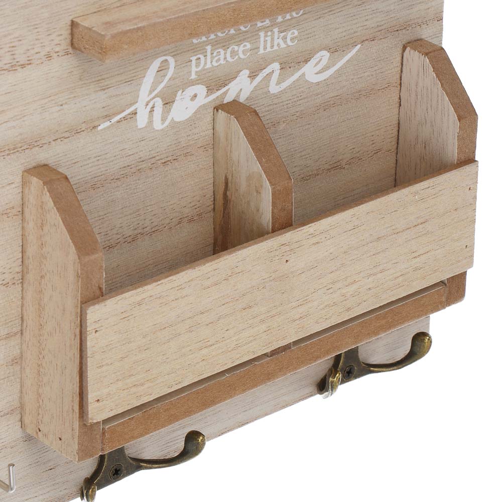 Ключница открытого типа, с полками, 8 крючков, 28x26см, МДФ, металл - #3