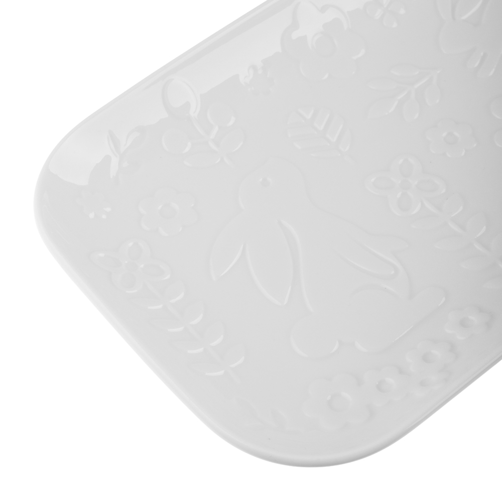 Блюдо прямоугольное тм MILLIMI Зайчик 25,3х15х2,5см, фарфор - #6