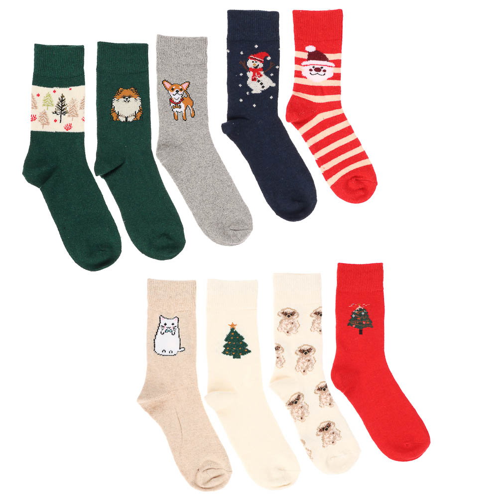 Носки женские "полушерсть" с рисунком, 65% полушерсть, 15% акрил, 10% спандекс, 10% эл, р. 36-39 - #4