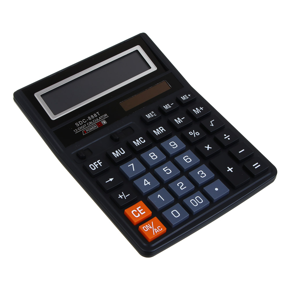 ClipStudio Калькулятор 12-разр, 888, 18,8х14,4 см, пластик, цвет черный, цвет.коробка - #1