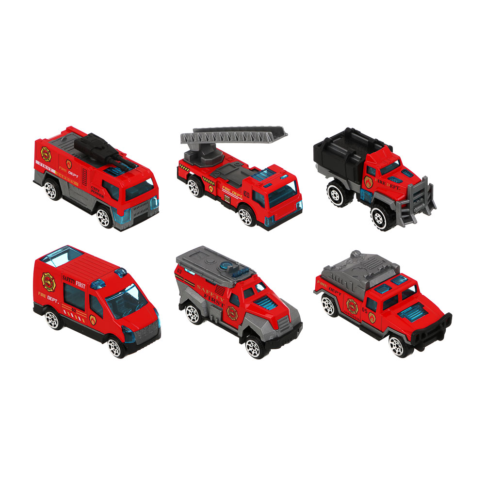 ИГРОЛЕНД Набор из 3-х машин "Пожарная служба", металл, 10,5х5,2х21,5 см, 4 дизайна - #2