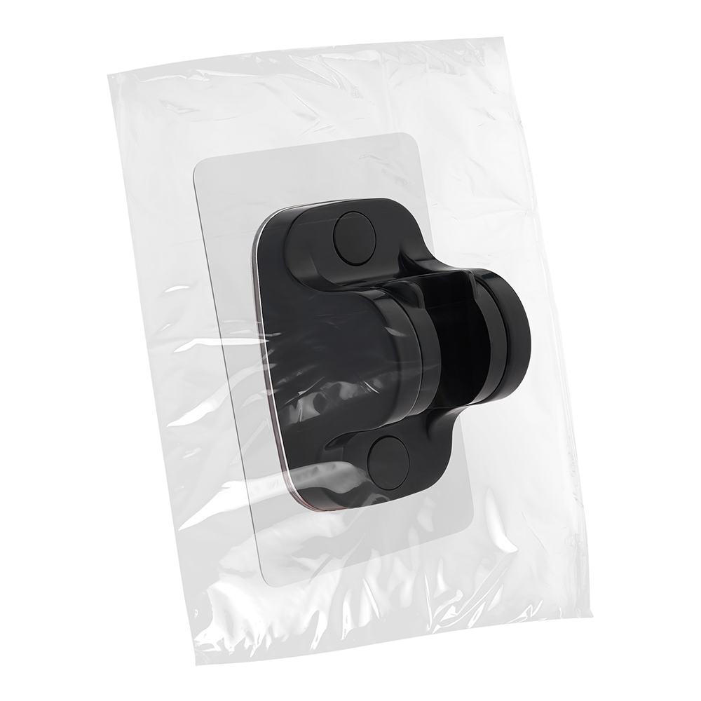 Держатель для лейки душа настенный самоклеящийся, черный - #3