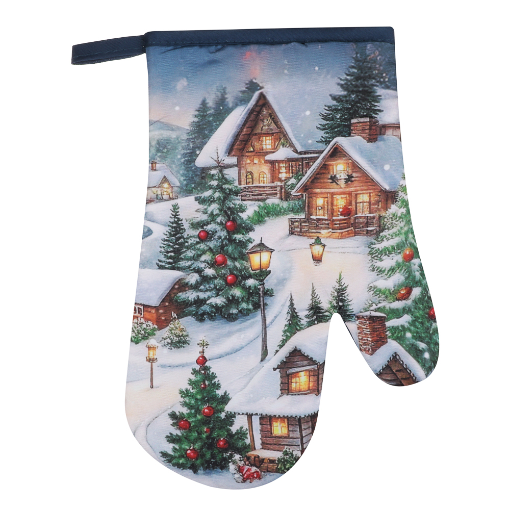 PROVANCE Нордик Прихватка-варежка, 17х27см, 100% полиэстер, домики - #1