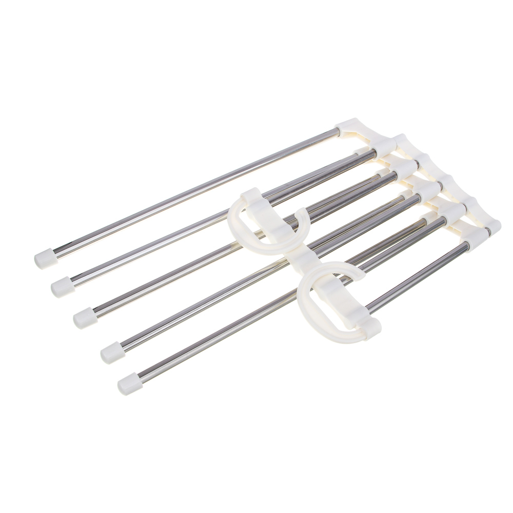 VETTA Вешалка-органайзер для брюк раздвижная, 5 уровней, 33x18x13 см, металл, пластик - #3