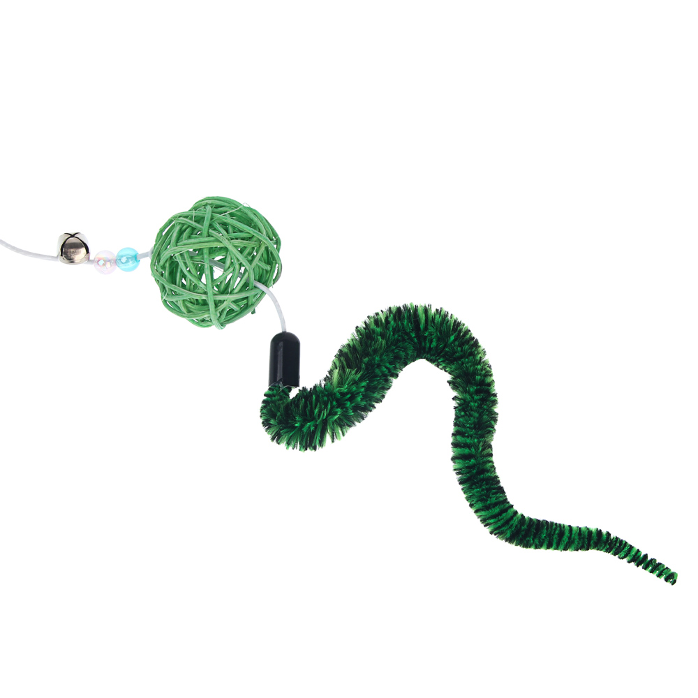 Игрушка-дразнилка для кошек тм VETTA, с плетеным шаром - #4