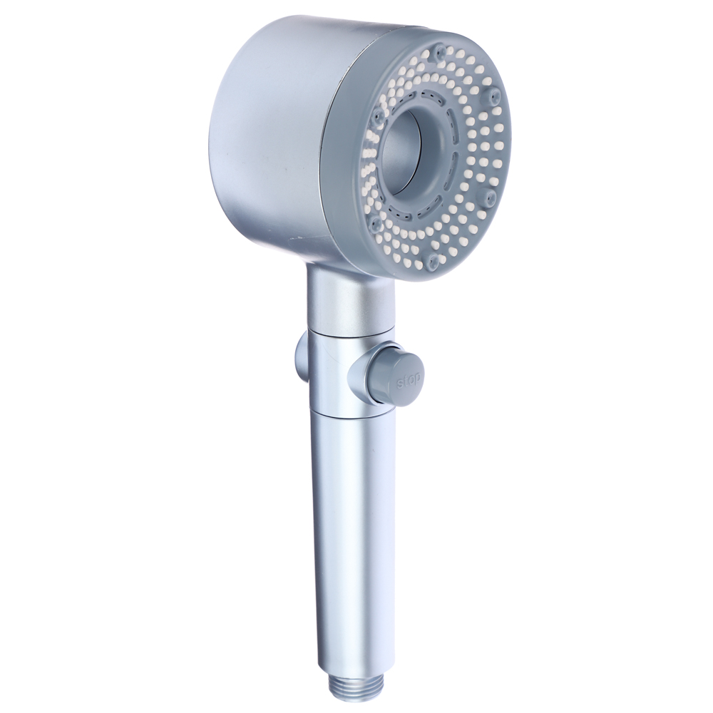 RAIN Лейка для душа, 5 режимов, с фильтром, кнопка-стоп, 80мм, светло-синий - #1