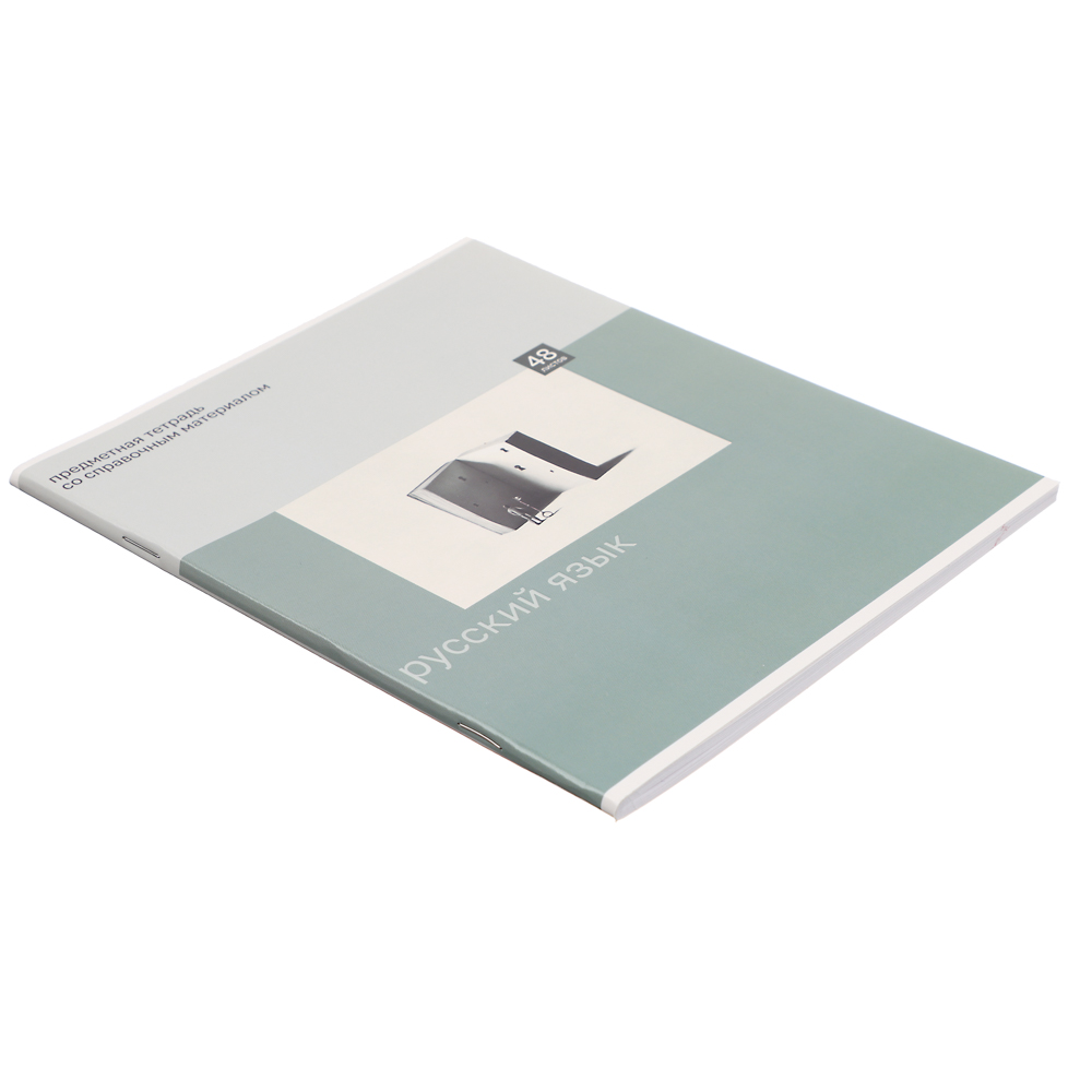 ClipStudio Тетрадь 48л. "Предметная", БЕЛЫЕ ЛИСТЫ, обл.картон "Монохром"скрепка, 7видов, справ.мат. - #7