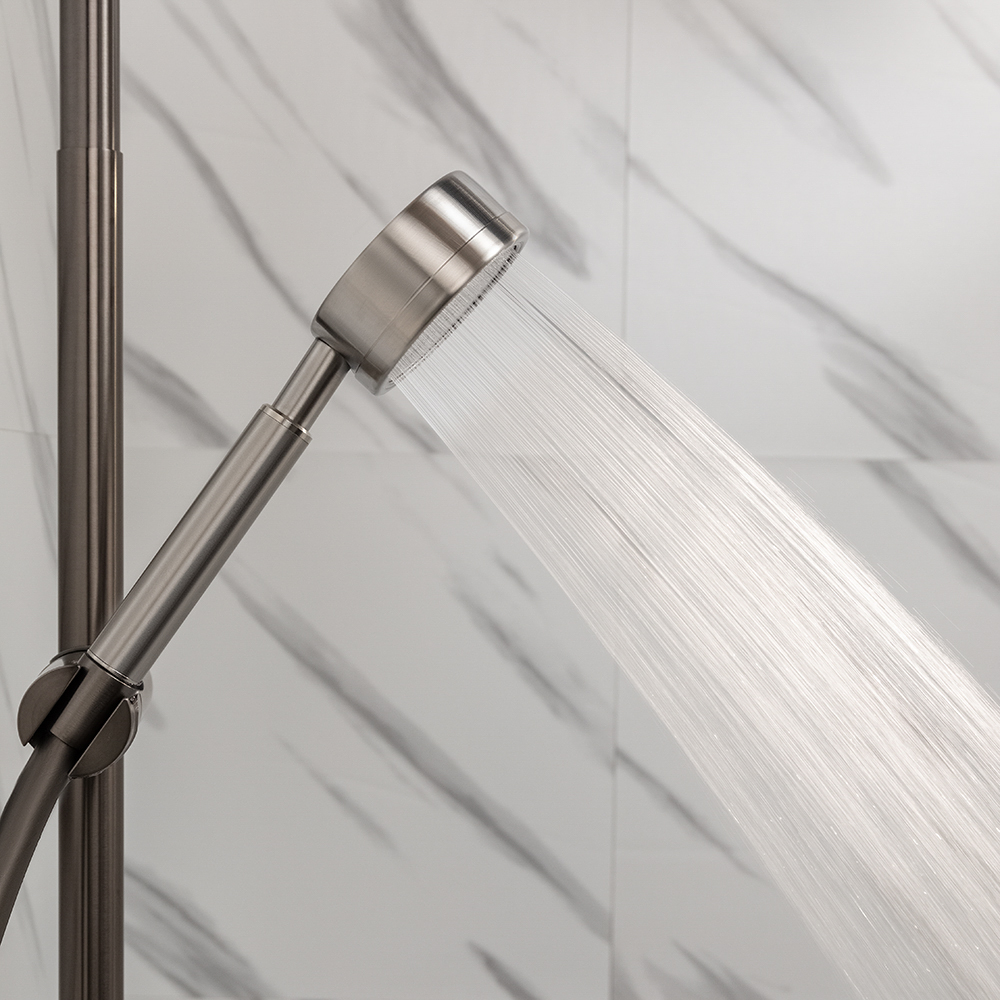 Лейка для душа водосберегающая, 1 режим, 80мм, микроточки, нержавеющая сталь 304, сатин - #8