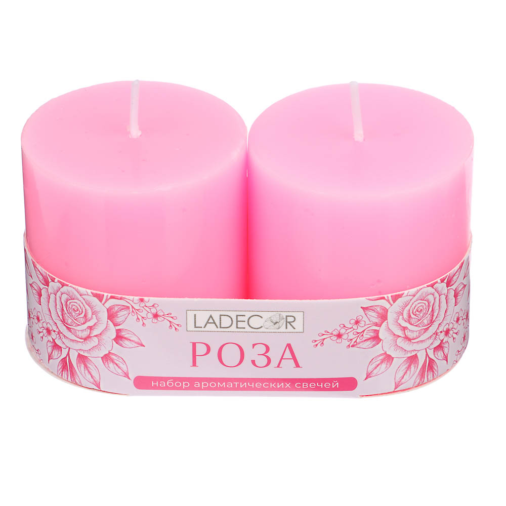 LADECOR Набор свечей, 2 шт, 5x5 см, парафин, 6 цветов - #1