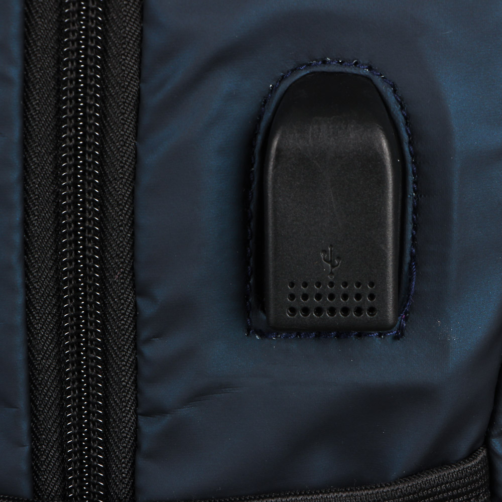 Рюкзак подростковый, 44x27x12см, 2 отделения, 3карм, водоотталк.нейлон, рельеф.спинка, USB, 2 цвета - #6