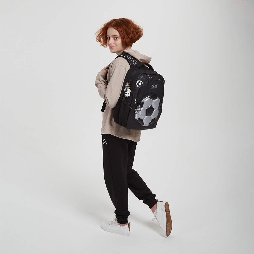 Серебряный Мяч Рюкзак подростковый 41х31х13см, 2 отд., 3 карм, ручка, прорезин.нейлон, отд.иск.кожей - #8