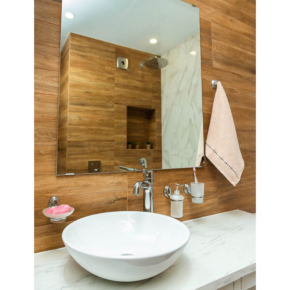 Стакан подвесной для зубных щеток SonWelle Классик, хром/стекло - #6