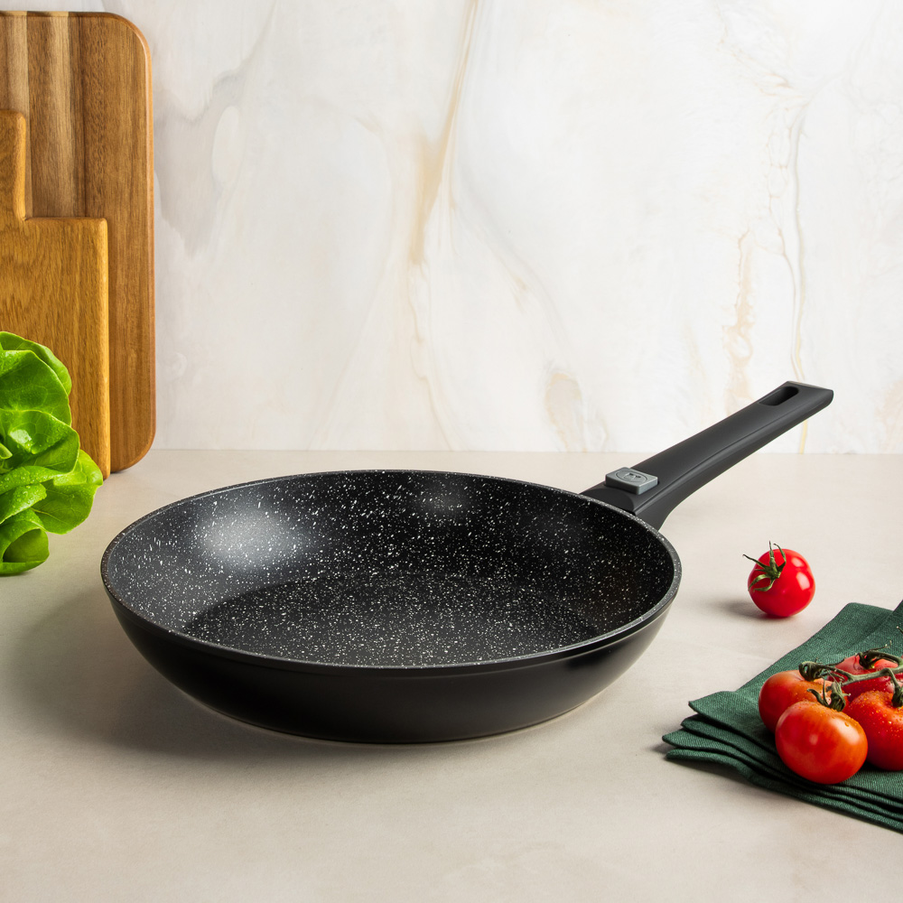 SATOSHI Оникс Сковорода литая d28см, антипригарное покрытие "мрамор", съемная ручка, индукция - #10