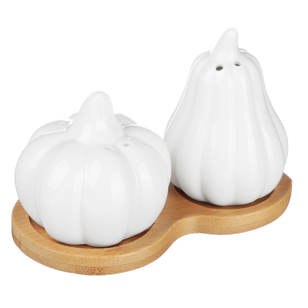 Набор для специй Тыквы тм MILLIMI, 80мл + 70мл, фарфор, бамбук - #3