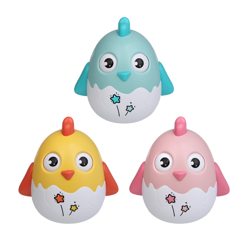 Развивающая игрушка неваляшка ИГРОЛЕНД "Цыпленок", ABS, 12х11,2х8,4см, 3 дизайна - #2