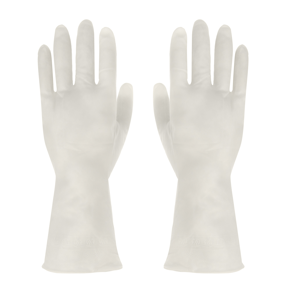 Перчатки хозяйственные ультра-прочные, тм VETTA, ПВХ, 60 гр, размер L, цвет белый, поливинилхлорид - #3