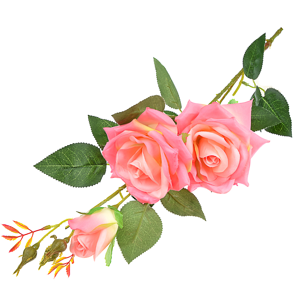 Цветок искусственный Ladecor, в виде ветки с розами, 94 см, 6 цветов - #3