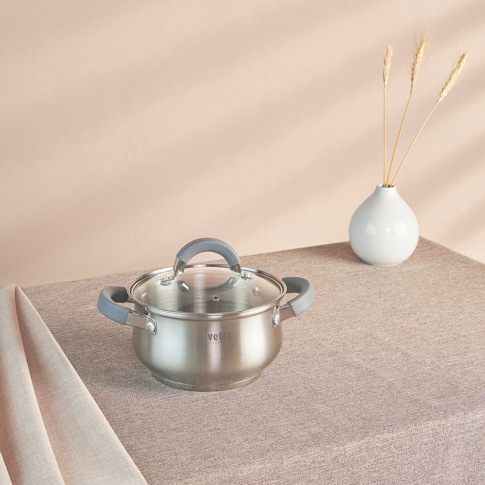 VETTA Вена Кастрюля 16х9,5см. 1,9л. со стекл. крышкой, индукция - #6