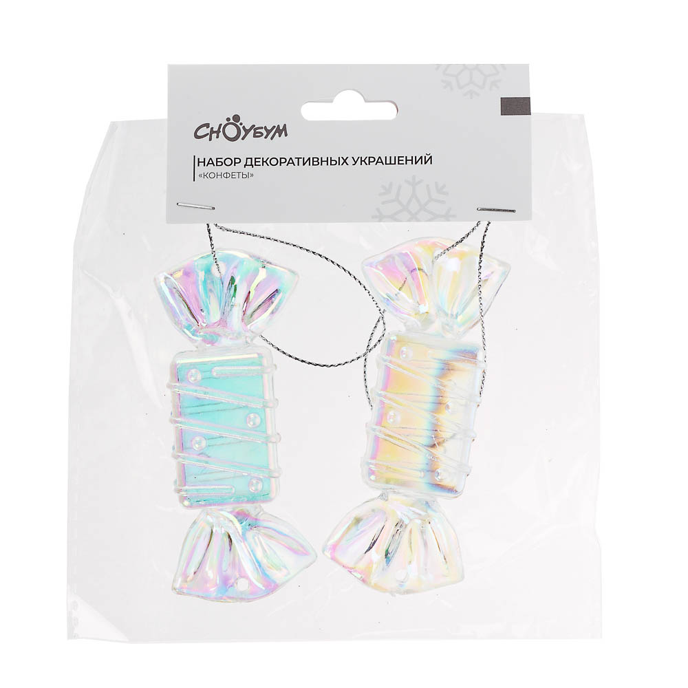 СНОУ БУМ Набор декоративных украшений "Конфеты" 4x9x2 см, 2 шт, акрил - #5