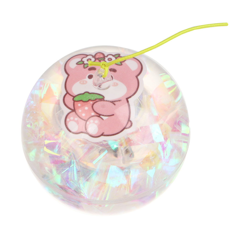 Игрушка мяч с блестками, каучук, PP, вода, d6,5см, 3хLR1130, 6 дизайнов - #5