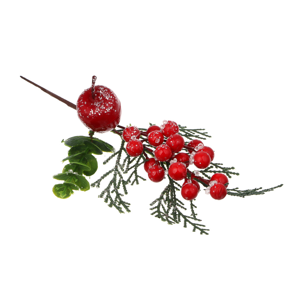 СНОУ БУМ Ветка с ягодами 29 см, металл, пластик, 2 дизайна - #2
