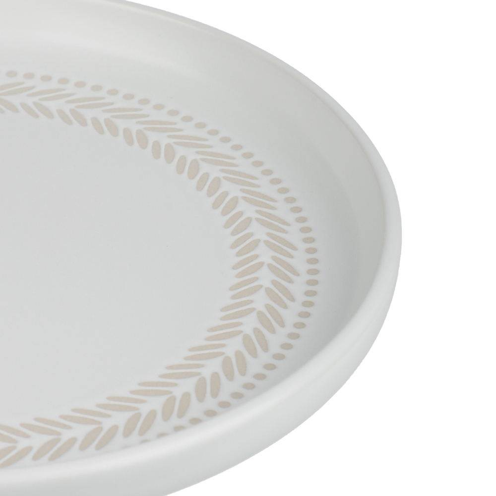 Тарелка закусочная 20см, тм MILLIMI Треция белый, керамика - #4