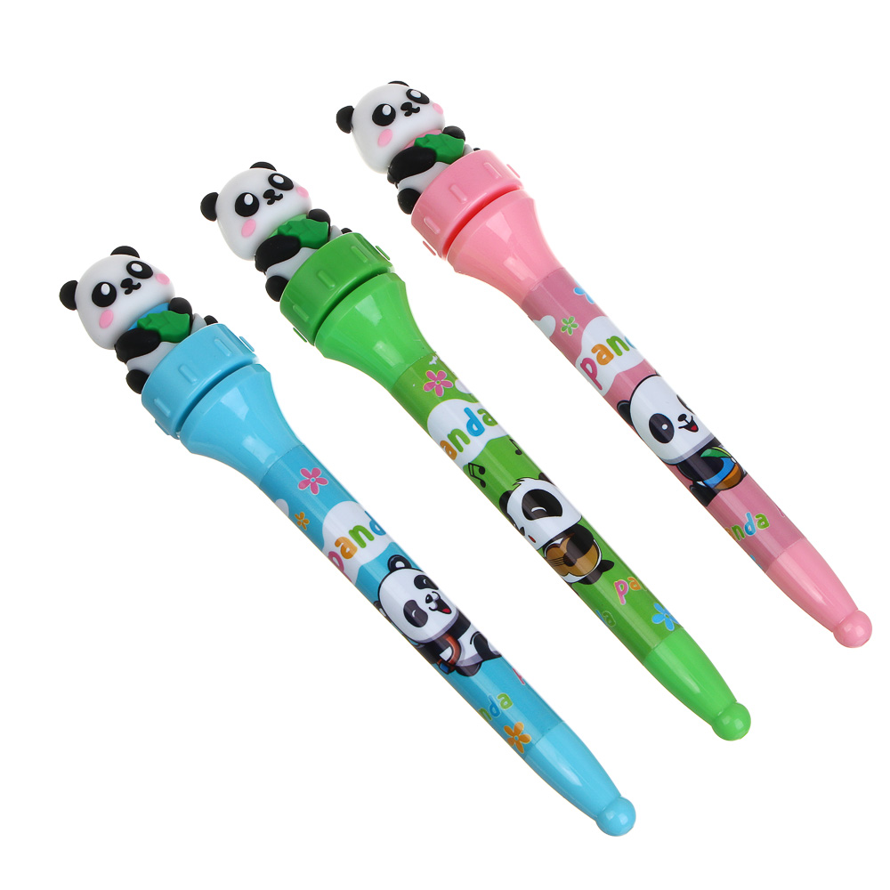Ручка шариковая синяя, вертушка "Панда", 3 дизайна - #1