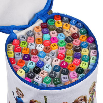 Набор маркеров для скетчинга 48 цветов, основные цвета, трехгранные, сумка-чехол, Meshu MS_53424