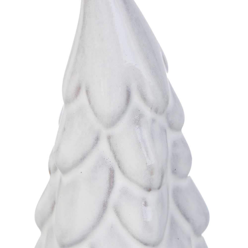 СНОУ БУМ Фигура декоративная "Елка" керамика 7x6x17 см, белый - #3