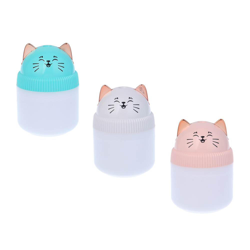 LEBEN Увлажнитель воздуха Котик, 220мл, подсветка, 11x8x8см, питание 5В/0.4А от USB, 2Вт - #1