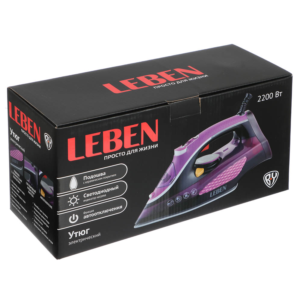 Утюг с отпаривателем LEBEN, 2200 Вт (249-018)