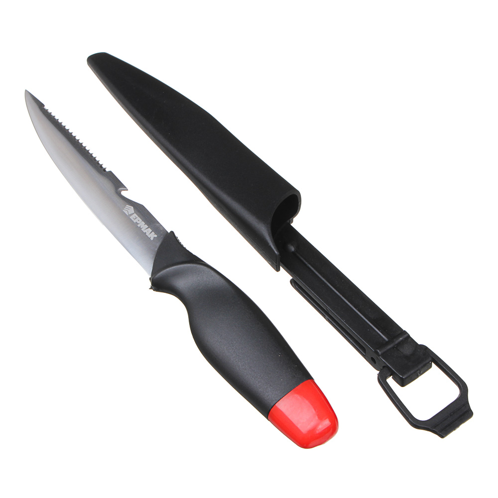 ЕРМАК Нож нетонущий для рыбалки и туризма c ножнами, нерж.сталь - #1