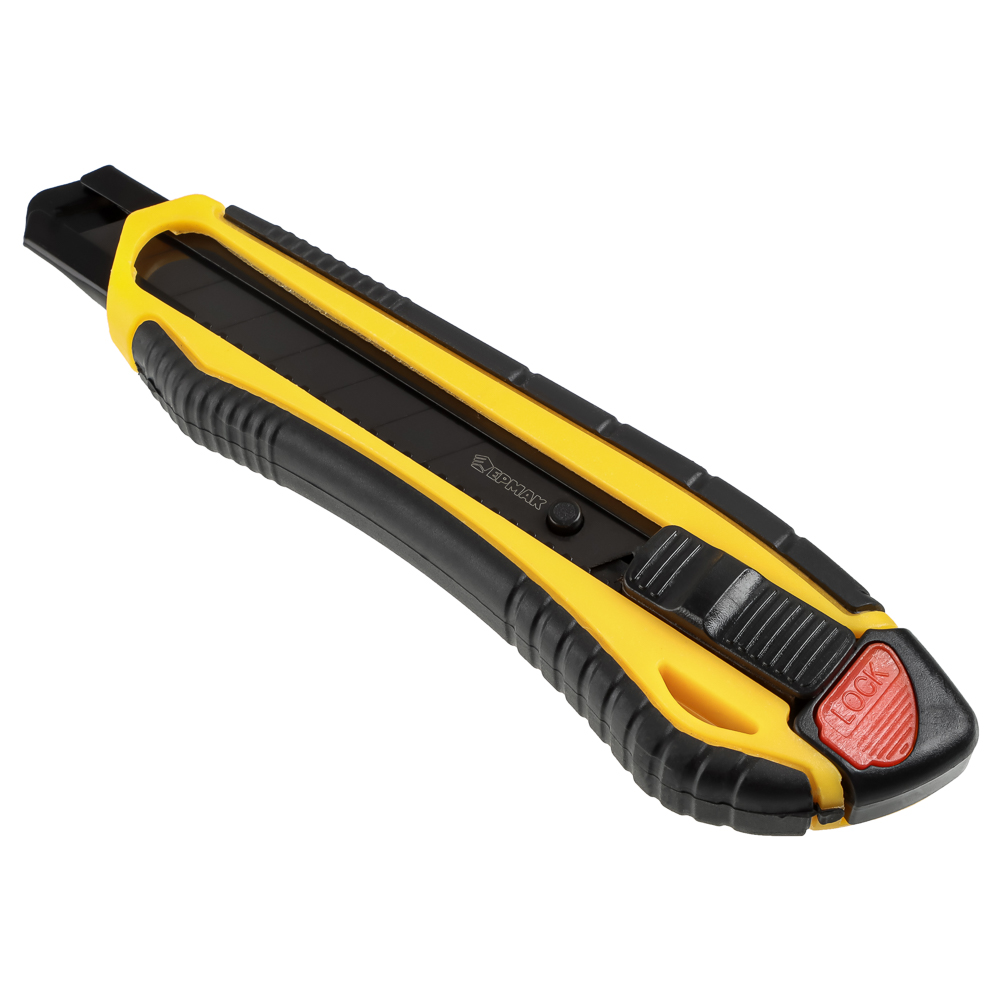 ЕРМАК Нож универсальный 18мм, метал.направ.,Autolock,корпус пластик+TPR,лезвие с воронением, блистер - #1