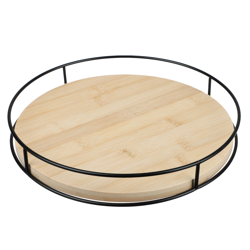 Поднос сервировочный вращающийся с метал ручками тм Satoshi, 26x26x6см - #1