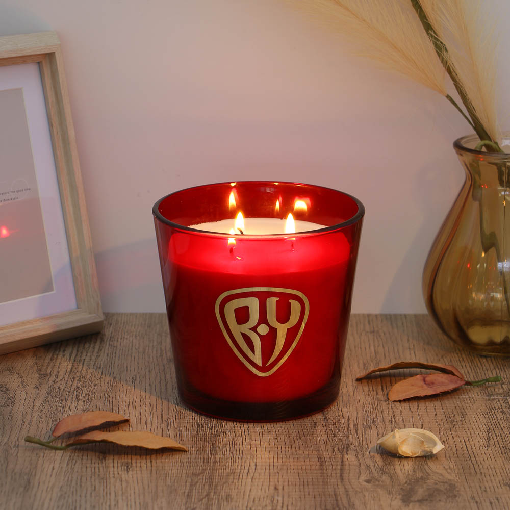 BY Свеча ароматическая, в стеклянном подсвечнике, 13,5x13,5x12,6 см, 710 гр, Spiced Pomegranate - #8