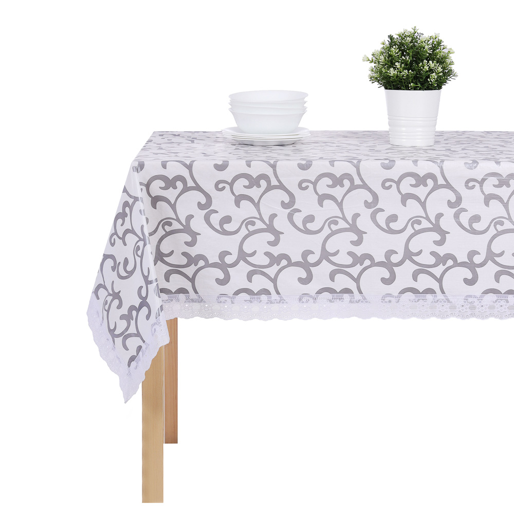 Скатерть 140х230 см PROVANCE "Настроение" с ажурной каймой, 6 дизайнов, ПВХ - #3