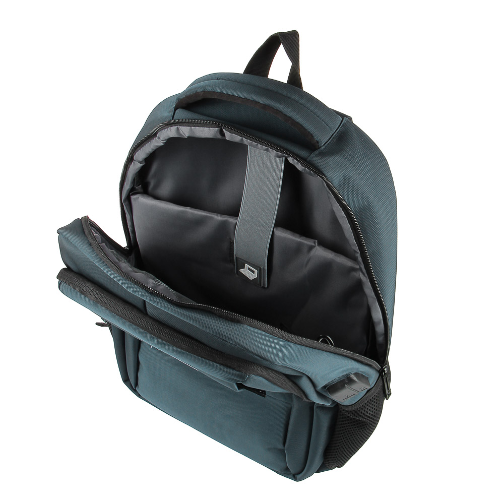 Рюкзак универсальный 46x33x17,5см, 2 отд, 4 карм., спинка с эрг.элементами, USB/науш., серый, ПЭ - #5
