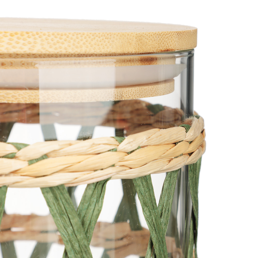 VETTA ЭКО Жгут Банка для хранения 750мл, 12х11см, стекло, бамбук - #3