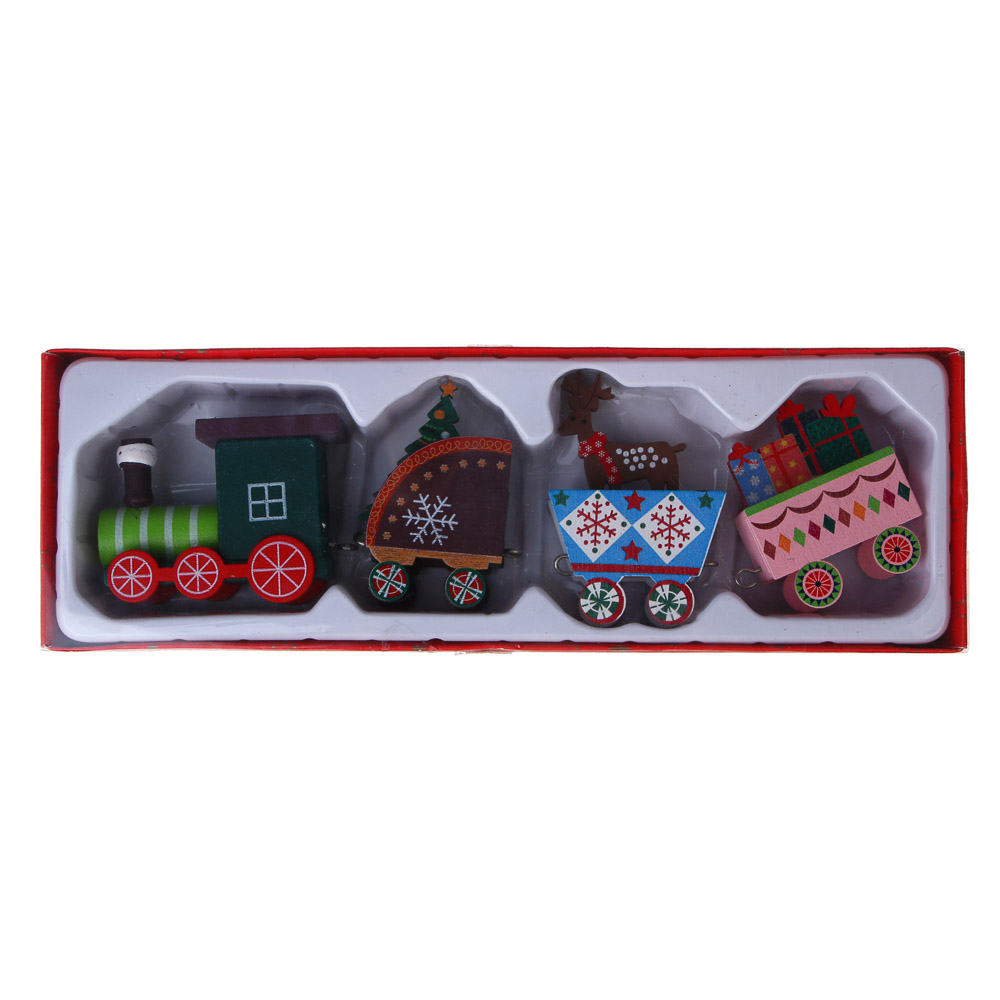 СНОУ БУМ Декор новогодний "Паровозик" 18,5-19,5х2,5х4,5-6,5см, МДФ, сталь, 3 дизайна - #6