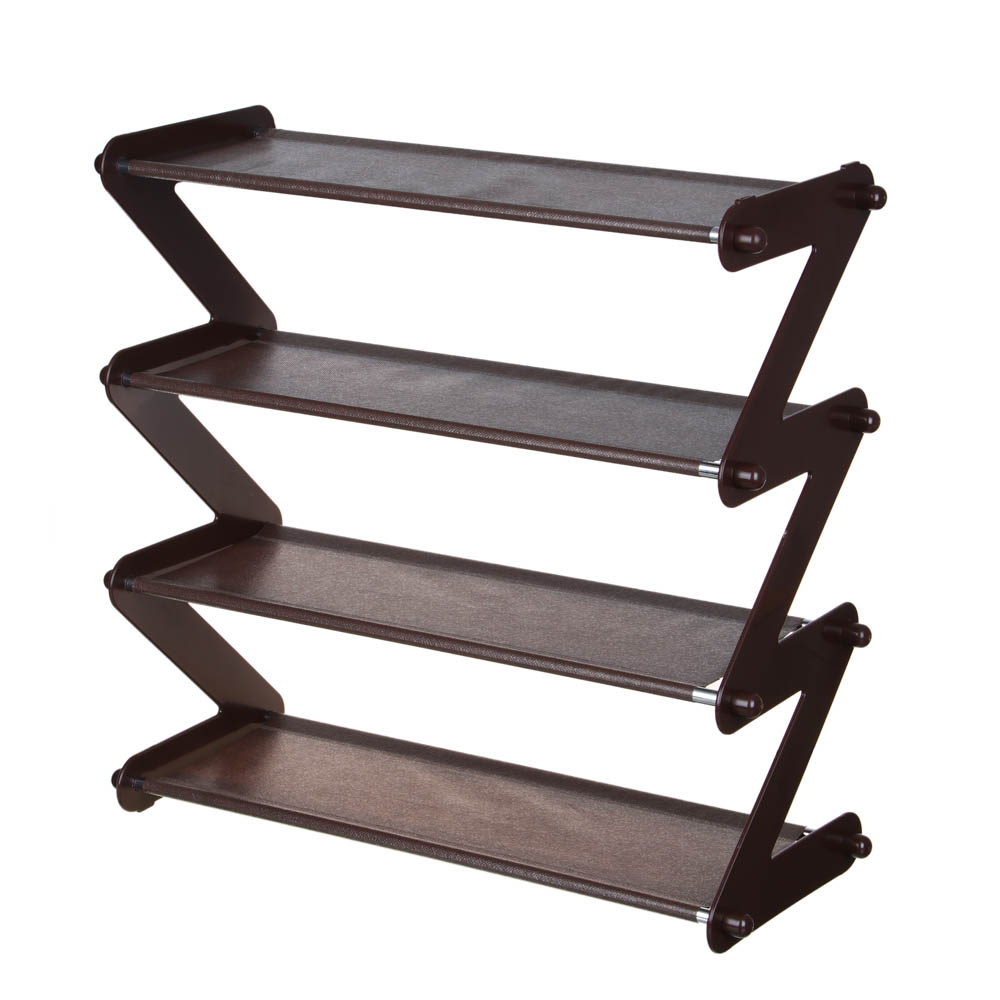 Этажерка для обуви "Зигзаг", 4 яруса, тм VETTA, 48x19x46см, металл, пластик, 1 цвет - #1