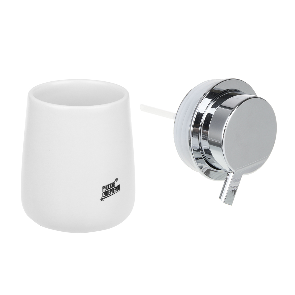 BY Русские Супергерои Дозатор для жидкого мыла, 330 мл, керамика, белый - #2