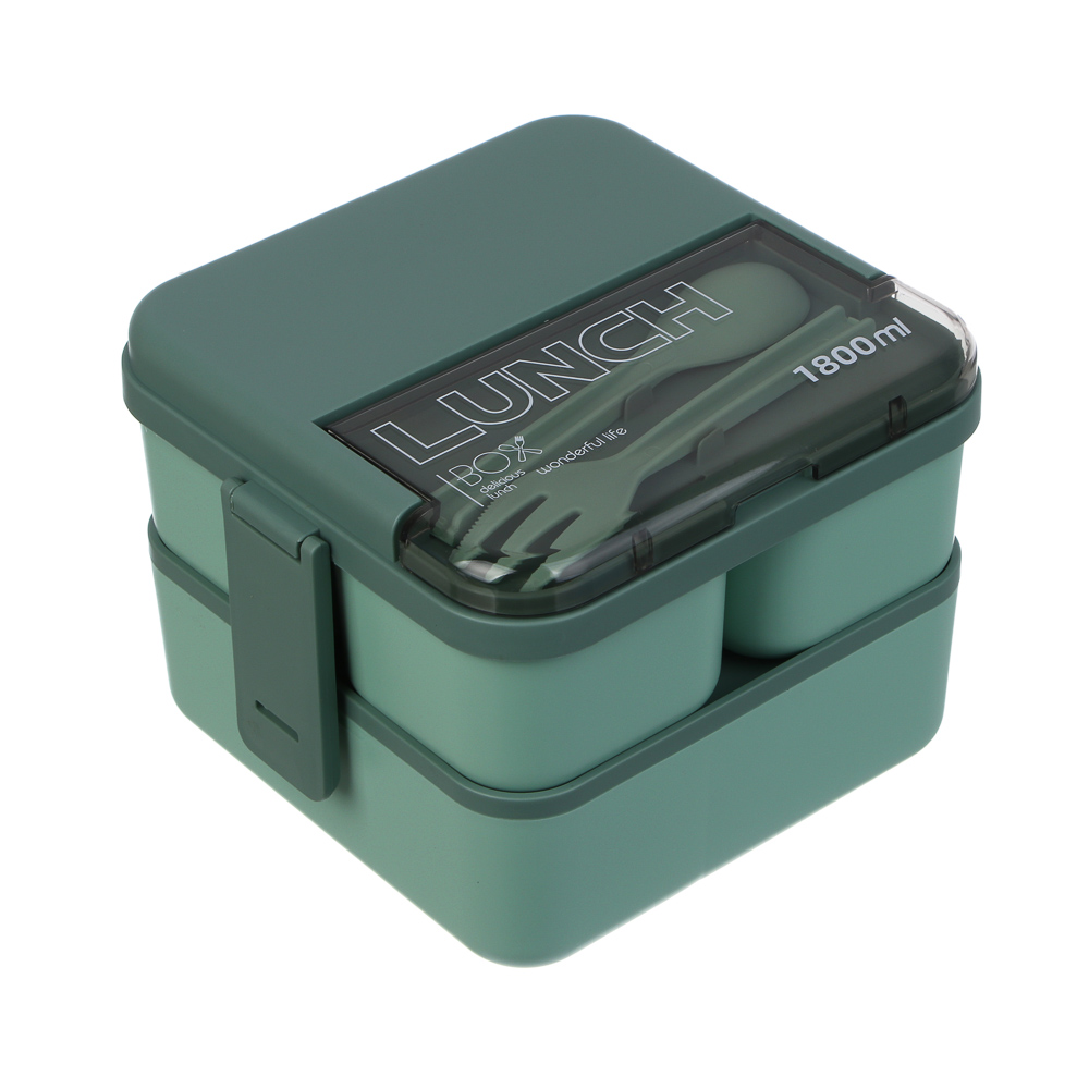 Ланч-бокс двухуровневый, премиум, полипропилен - #1