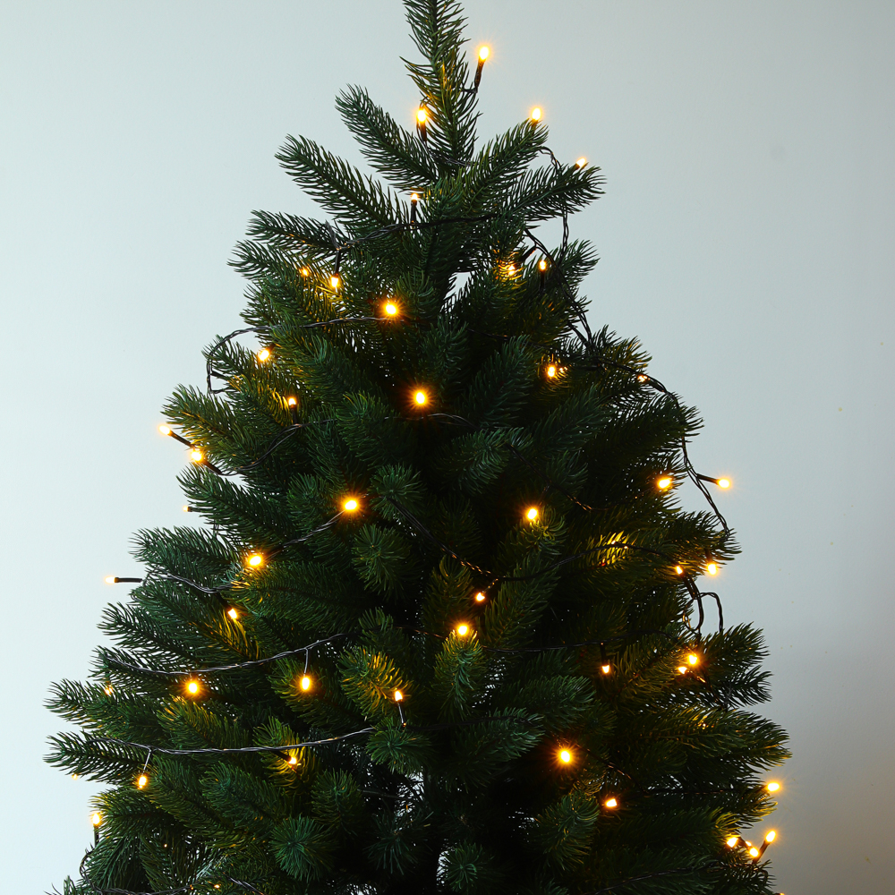 СНОУ БУМ Гирлянда эл. вьюн 10м, 100LED, шампань, режим стробоскоп, ПВХ черный, 220В - #7