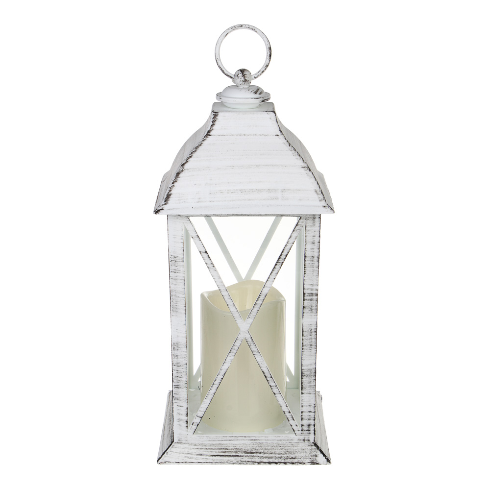 Светильник декоративный LED в виде фонаря тм СНОУ БУМ, 14x14x30,5 см, PP, стекло, 3xAAA - #2