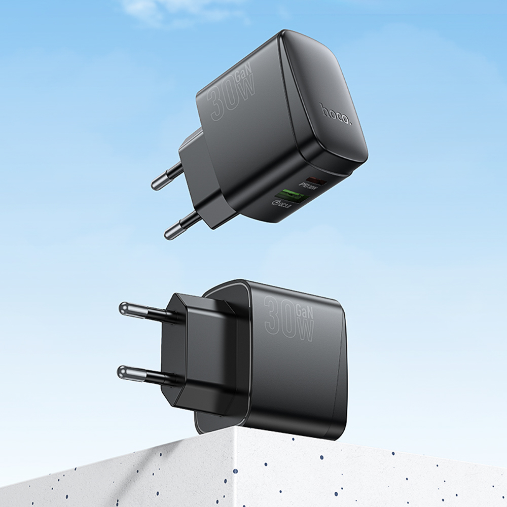 hoco. Зарядное устройство модель CS61A, USB+C 30W, цвет: черный - #9