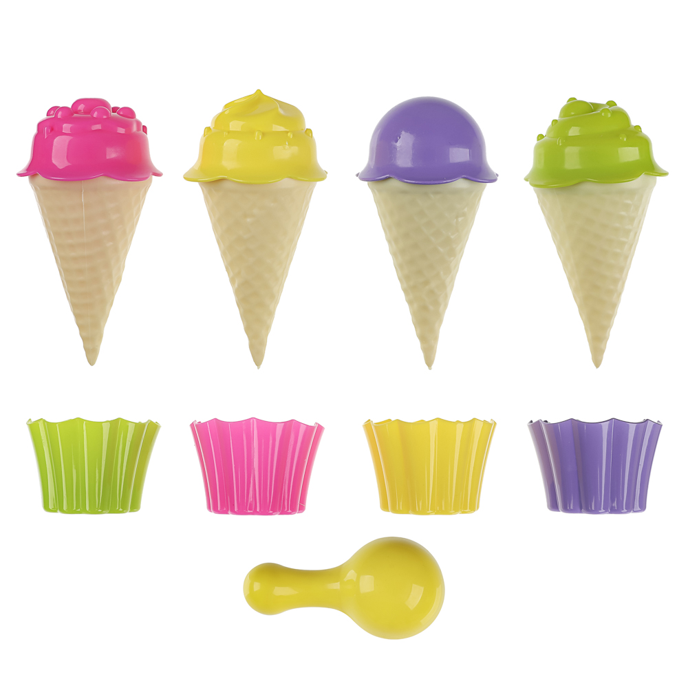 Набор формочек "Мороженое", ИГРОЛЕНД, 13 предметов, пластик, игрушка для детей 3+ - #21