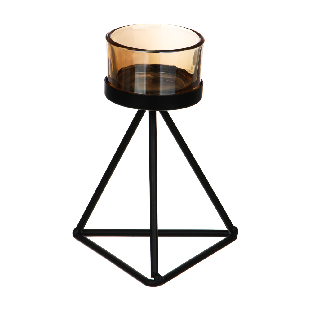 Подсвечник металл со стеклом, 9х9х10 см - #2