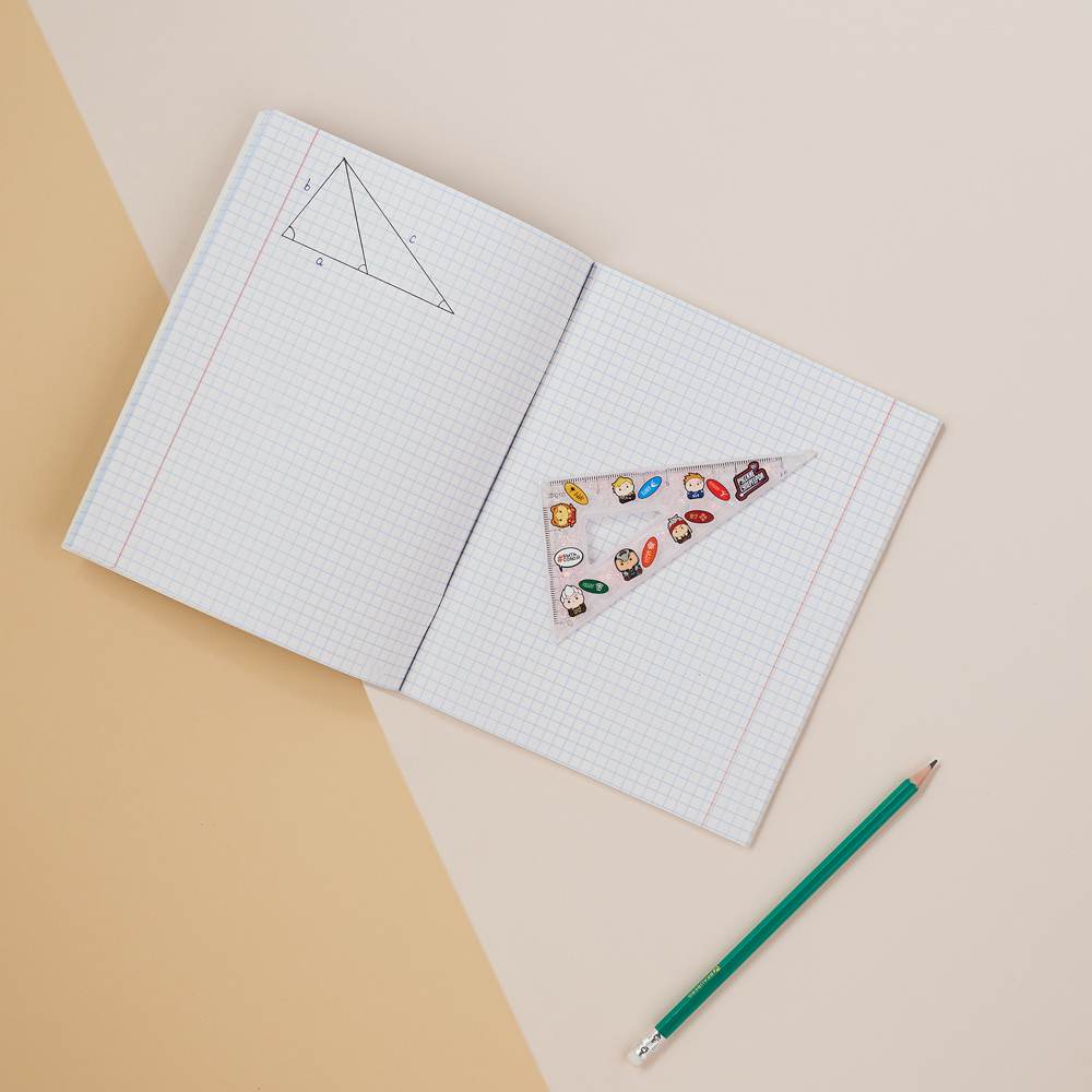 BY Русские Супергерои Угольник 10см, 30/60 градусов, принт, подвижные блестки в геле, "Кавай", 3 цв. - #16