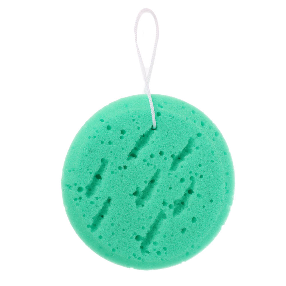 ЮL Мочалка-губка поролоновая крупнопористая с подвесом, полиуретан, 13,5х5см, 3 цвета - #8